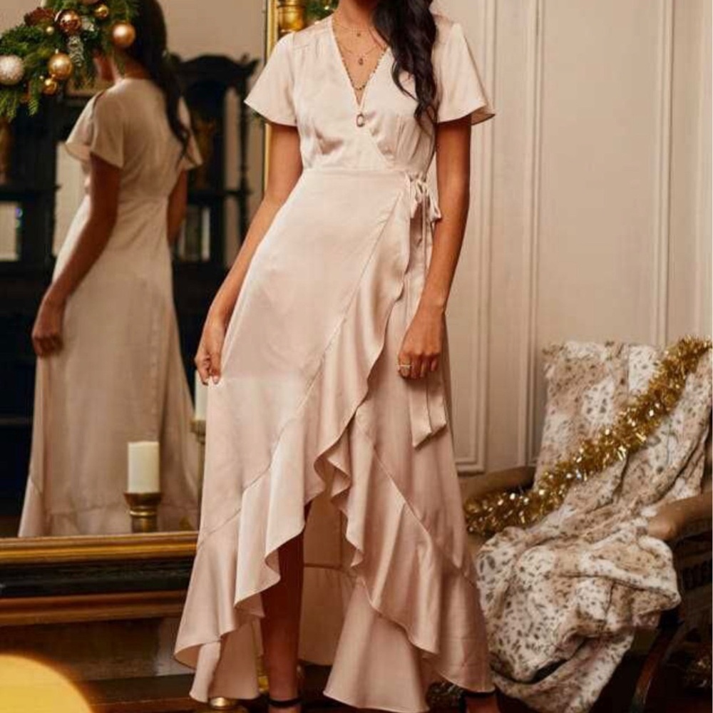 *NWT* Satin Champagne Southern Belle Dress